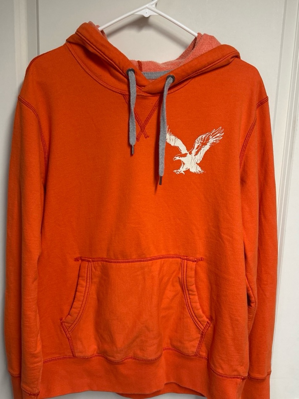 American Eagle Outfitters Coral Orange Hooded Sweatshirt men's medium